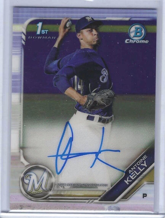 ANTOINE KELLY 2019 BOWMAN CHROME 1ST PROSPECT ON CARD AUTO #CDA-AK