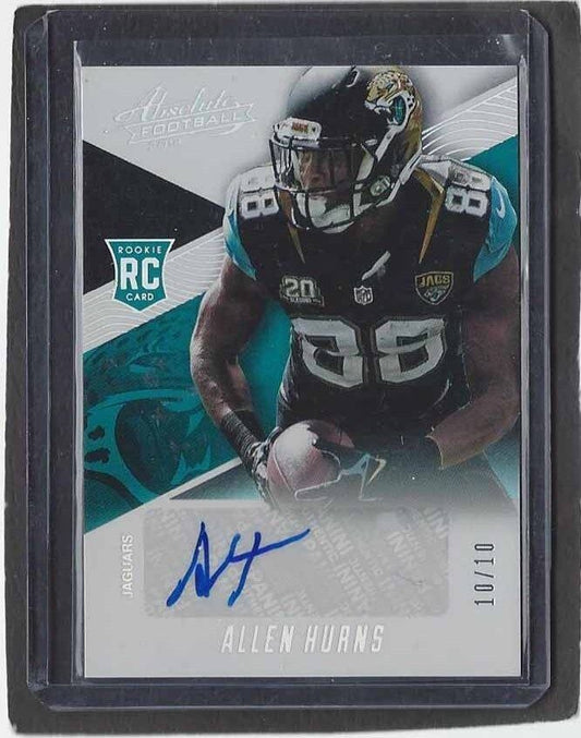 ALLEN HURNS 2014 ABSOLUTE SILVER SPECTRUM HOLOFOIL ROOKIE AUTO RC #D 10/10