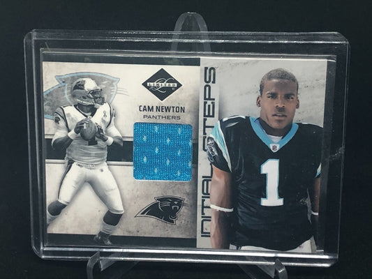CAM NEWTON 2011 PANINI LIMITED INITIAL STEPS JERSEY RELIC RC #D 97/99