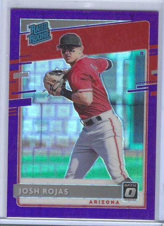 JOSH ROJAS 2020 PANINI DONRUSS OPTIC PURPLE PANDORA PRIZM RATED ROOKIE RC #d /99