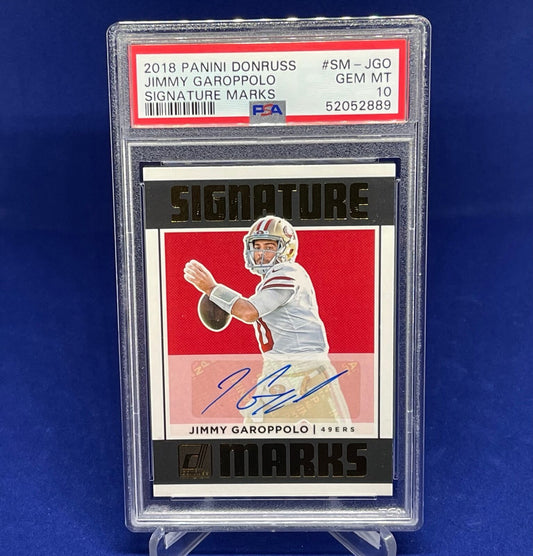 JIMMY GAROPPOLO 2018 PANINI DONRUSS SIGNATURE MARKS AUTO PSA 10 GEM MINT POP 2