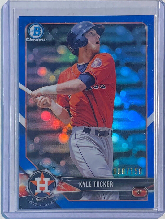 KYLE TUCKER 2018 BOWMAN CHROME PROSPECT BLUE REFRACTOR #D 066/150