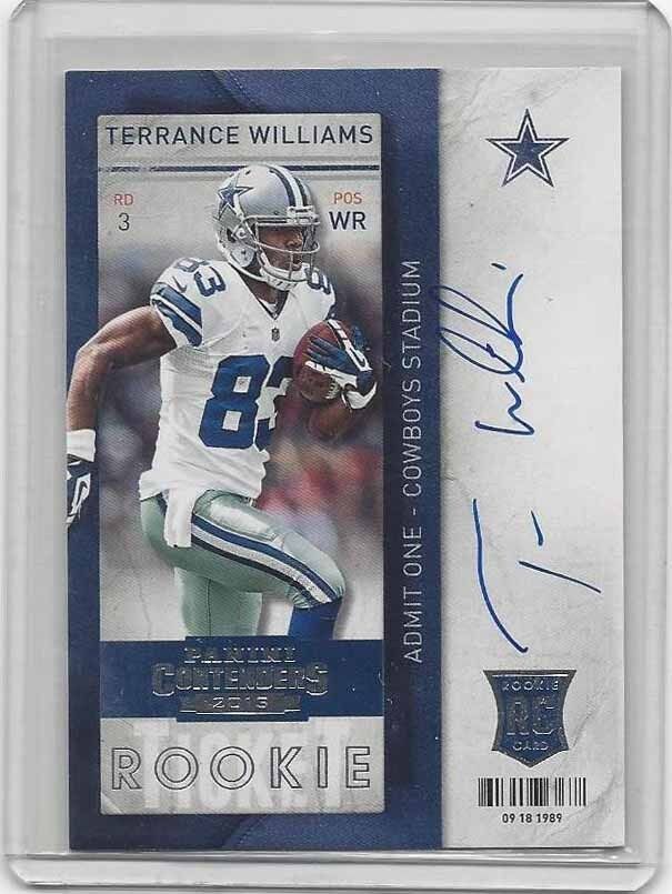 TERRANCE WILLIAMS 2013 PANINI CONTENDERS ROOKIE TICKET ON CARD AUTO RC #236