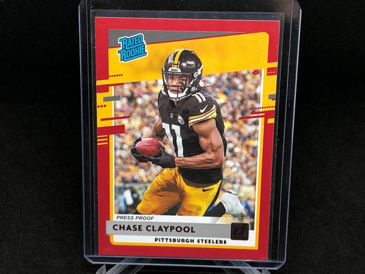 CHASE CLAYPOOL 2020 DONRUSS RATED ROOKIE PRESS PROOF RED RC #327