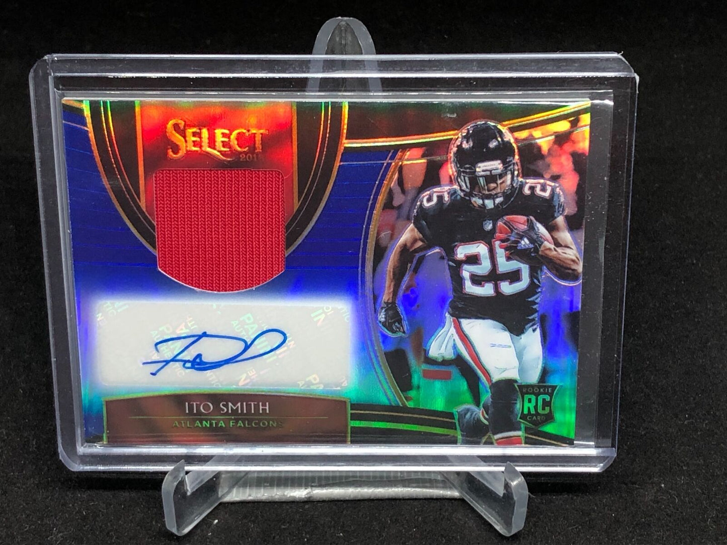 ITO SMITH 2018 PANINI SELECT BLUE PRIZM JERSEY AUTO RC #D 63/75