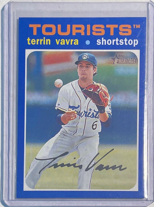 TERRIN VAVRA 2020 TOPPS HERITAGE MINORS PROSPECT BLUE #D 10/99