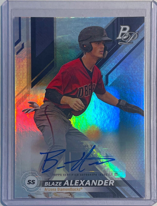 BLAZE ALEXANDER 2019 BOWMAN PLATINUM PROSPECT AUTO #TOP-54