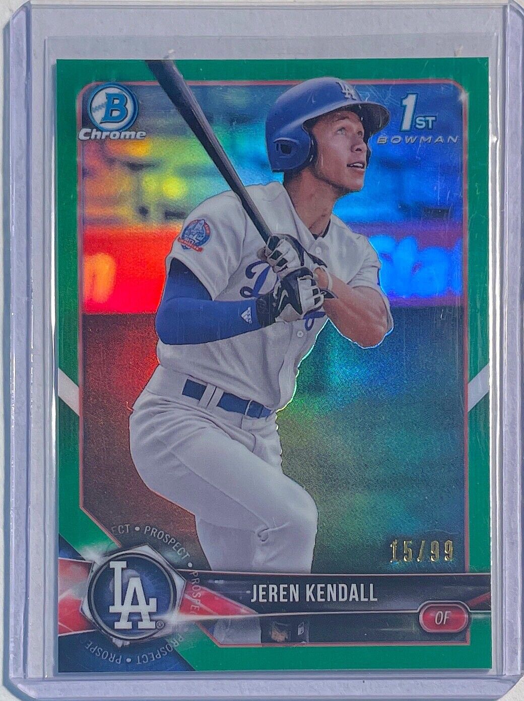 JEREN KENDALL 2018 BOWMAN CHROME 1ST PROSPECT GREEN REFRACTOR #D 15/99