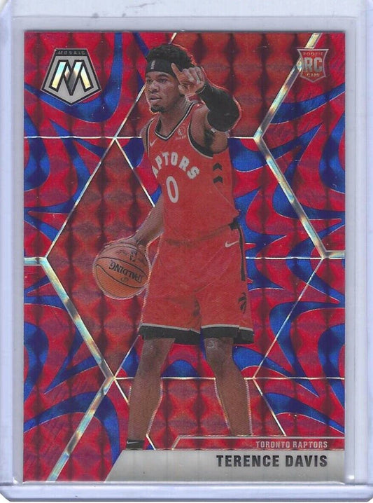 TERENCE DAVIS 2019-20 PANINI MOSAIC BLUE REACTIVE PRIZM ROOKIE RC #226