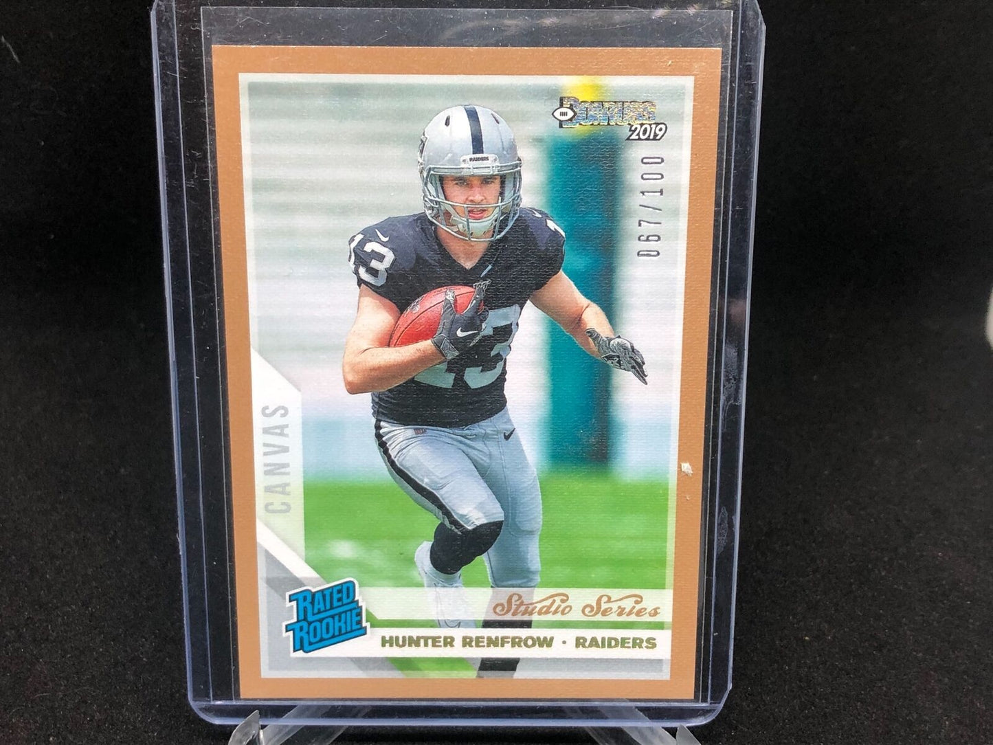 HUNTER RENFROW 2019 DONRUSS CANVAS BRONZE RATED ROOKIE RC #?D 67/100