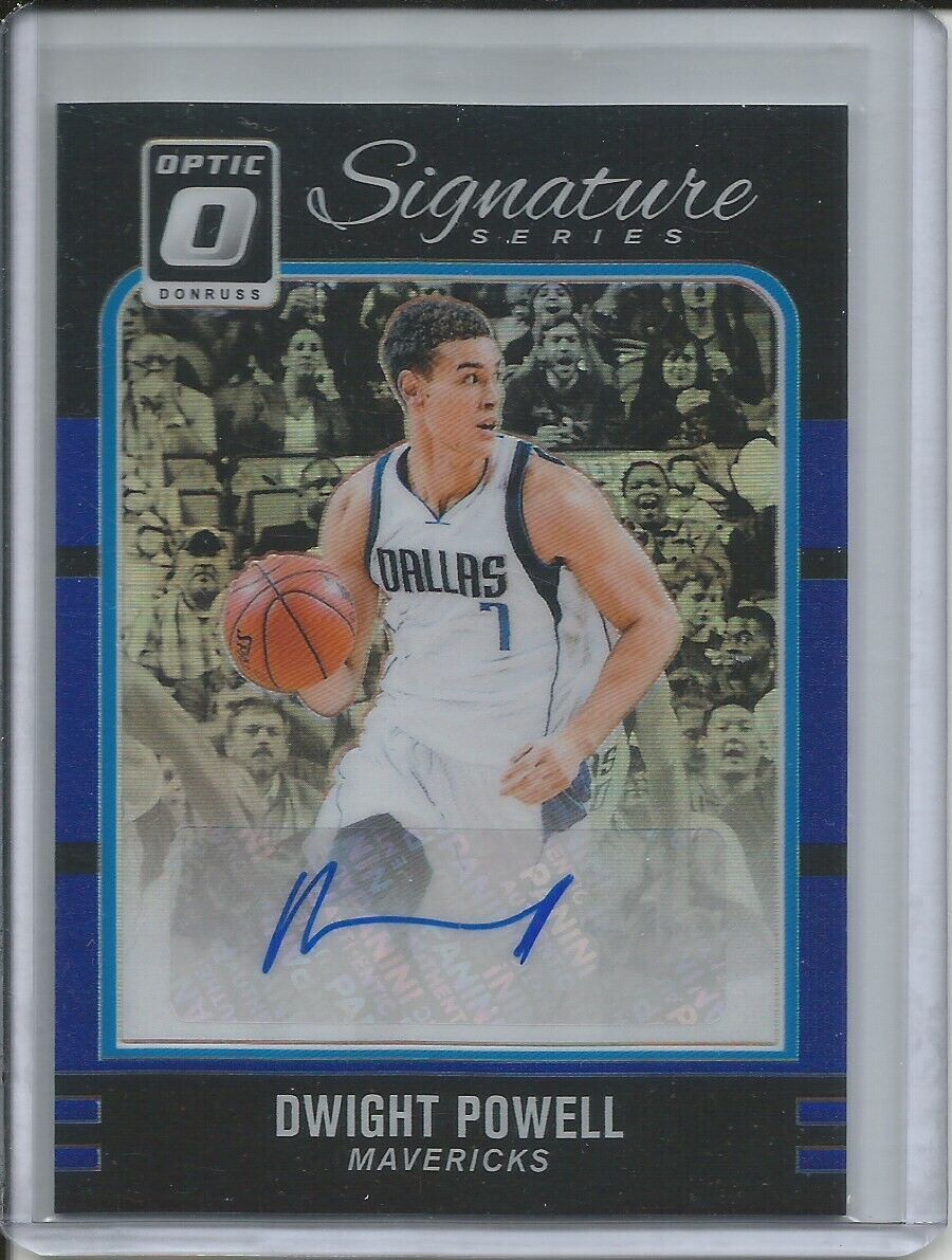 DWIGHT POWELL 2016-17 DONRUSS OPTIC SIGNATURE SERIES AUTO BLUE PRIZM 6/25