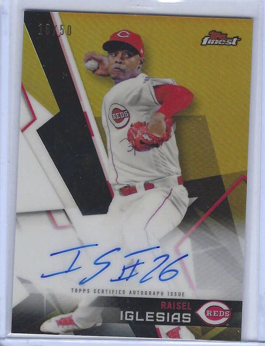 RAISEL IGLESIAS 2018 TOPPS FINEST GOLD REFRACTOR ON CARD AUTO #d 16/50