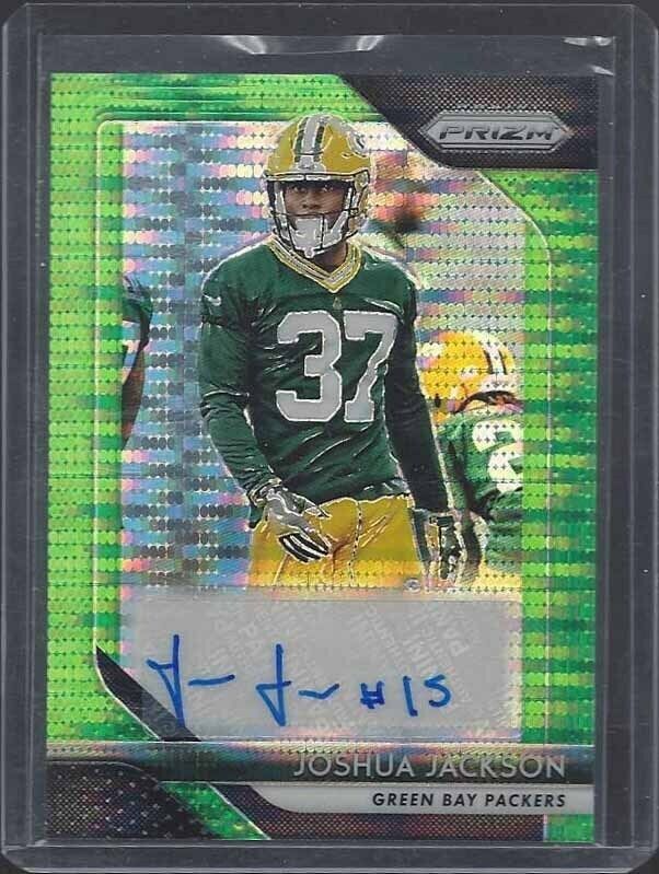 JOSHUA JACKSON 2018 PANINI PRIZM GREEN PULSAR PRIZMS SP ROOKIE AUTO RC