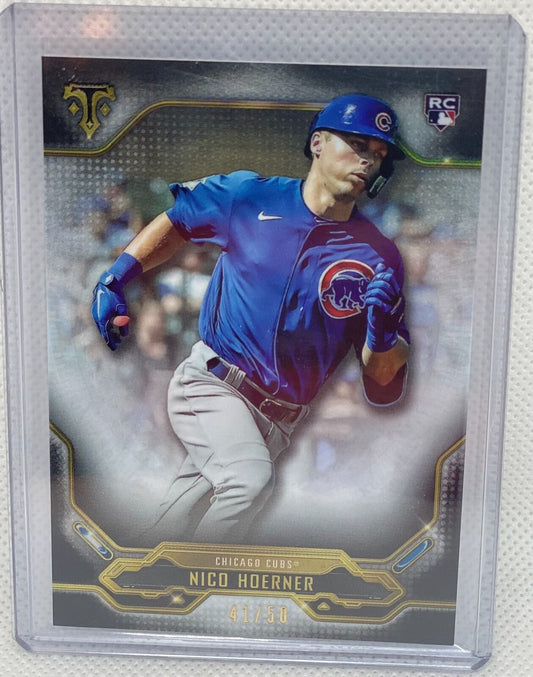 NICO HOERNER 2020 TOPPS TRIPLE THREAD ONYX BLACK RC #D 41/50