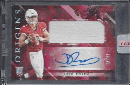 JOSH ROSEN 2017 PANINI ORIGINS RED RPA ROOKIE PATCH AUTO RC #D 19/75