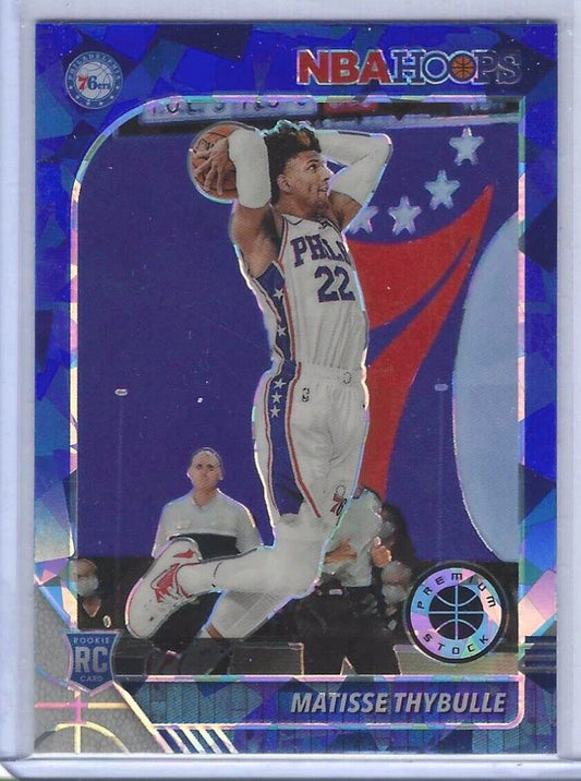 MATISSE THYBULLE 2019-20 NBA HOOPS PREMIUM STOCK BLUE CRACKED ICE PRIZM RC #239