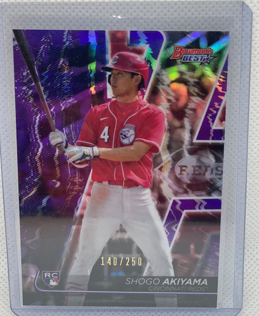 SHOGO AKIYAMA 2020 TOPPS BOWMAN'S BEST PURPLE REFRACTOR RC #D 140/250