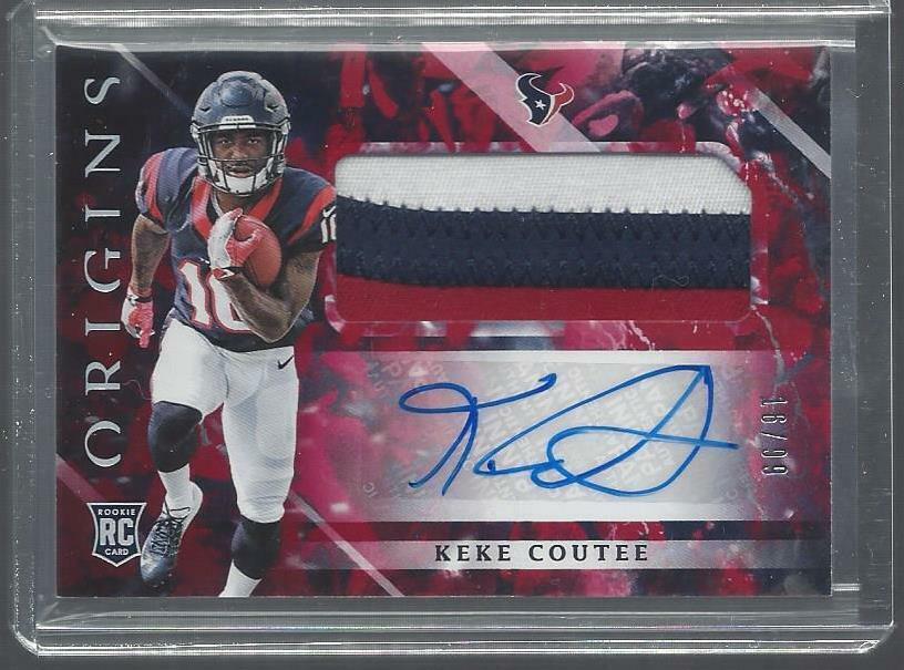 1/1 KEKE COUTEE 2018 ORIGINS RED RPA 3 CLR PATCH AUTO RC #D 16/99 JERSEY NBR #16
