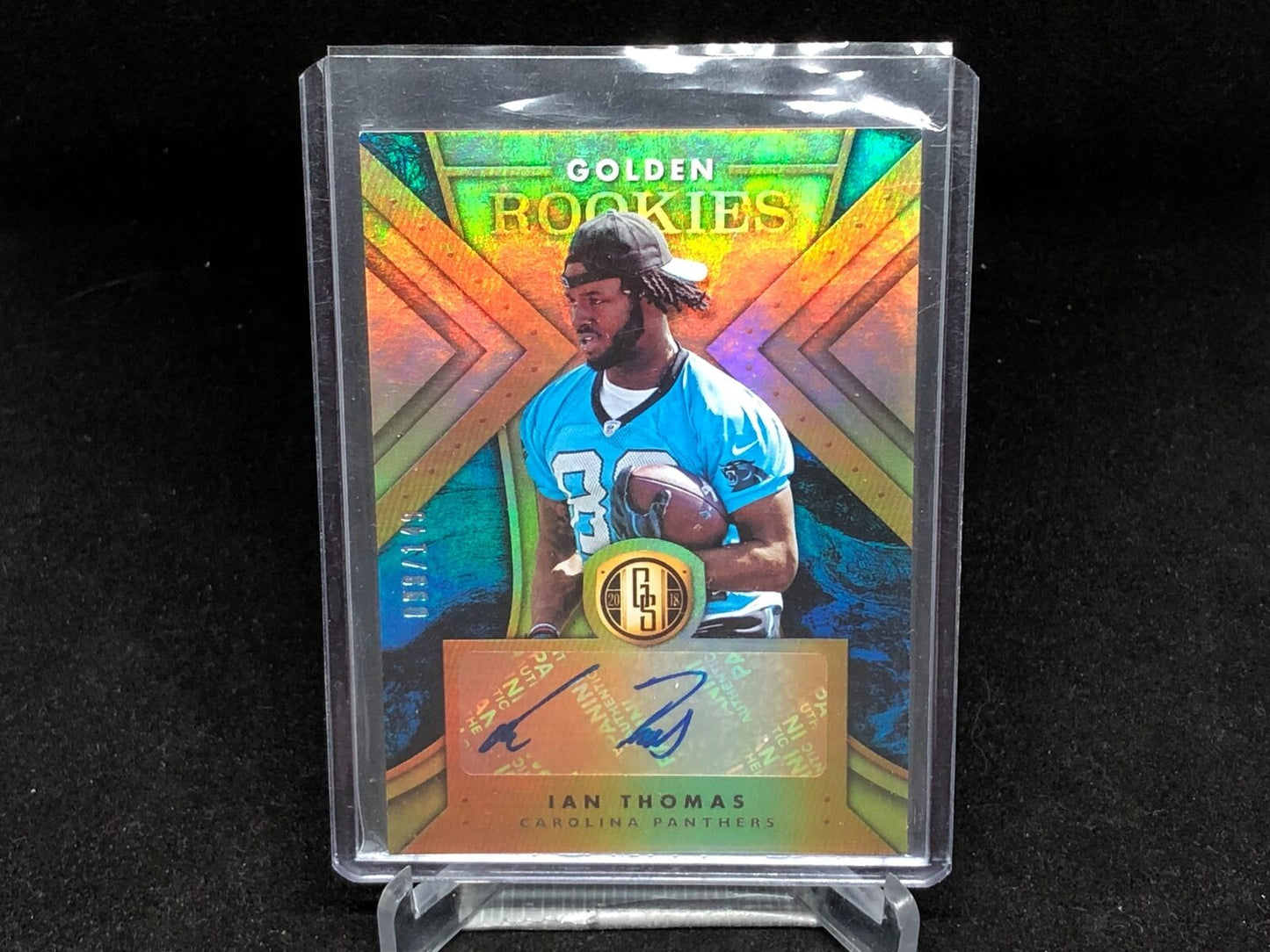 IAN THOMAS 2018 PANINI GOLD STANDARD GOLDEN ROOKIES AUTO RC #D 98/149