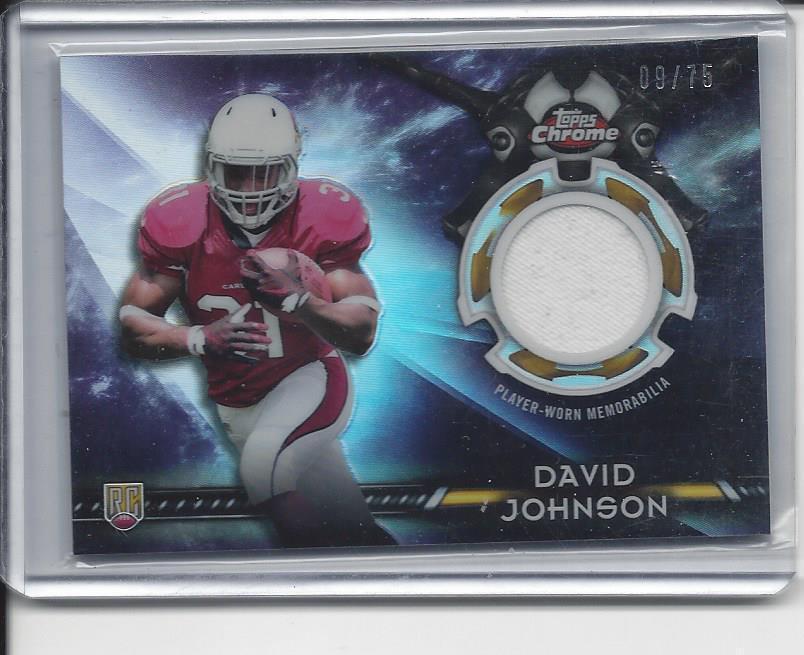 DAVID JOHNSON 2015 TOPPS CHROME PURPLE REFRACTOR ROOKIE JERSEY RC #D 9/75