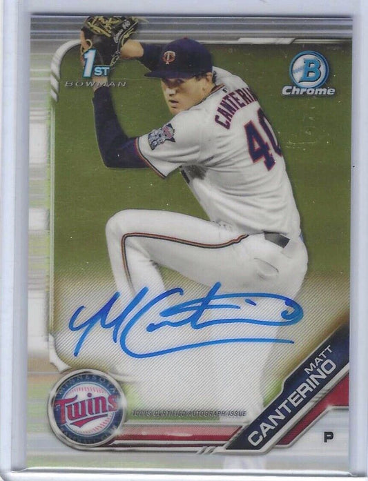 MATT CANTERINO 2019 BOWMAN CHROME 1ST PROSPECT ON CARD AUTO #CDA-MC