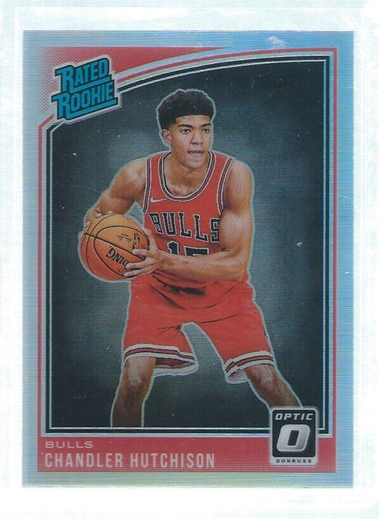 CHANDLER HUTCHISON 2018-19 PANINI DONRUSS OPTIC SILVER HOLO PRIZMS RC #166