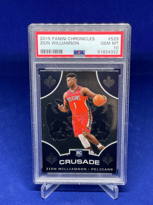 ZION WILLIAMSON 2019-20 PANINI CHRONICLES CRUSADE ROOKIE RC #529 PSA 10 GEM MINT
