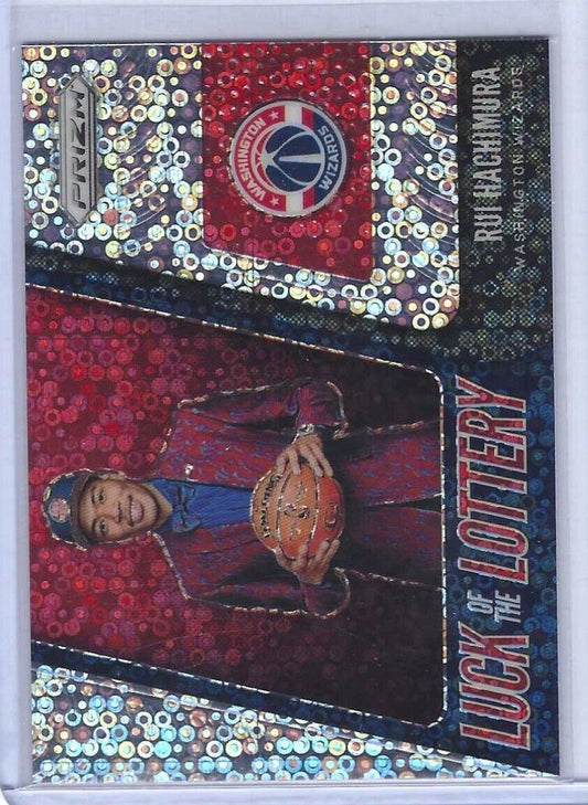 RUI HACHIMURA 2019-20 PANINI PRIZM DISCO PRIZM LUCK OF THE LOTTERY RC #9