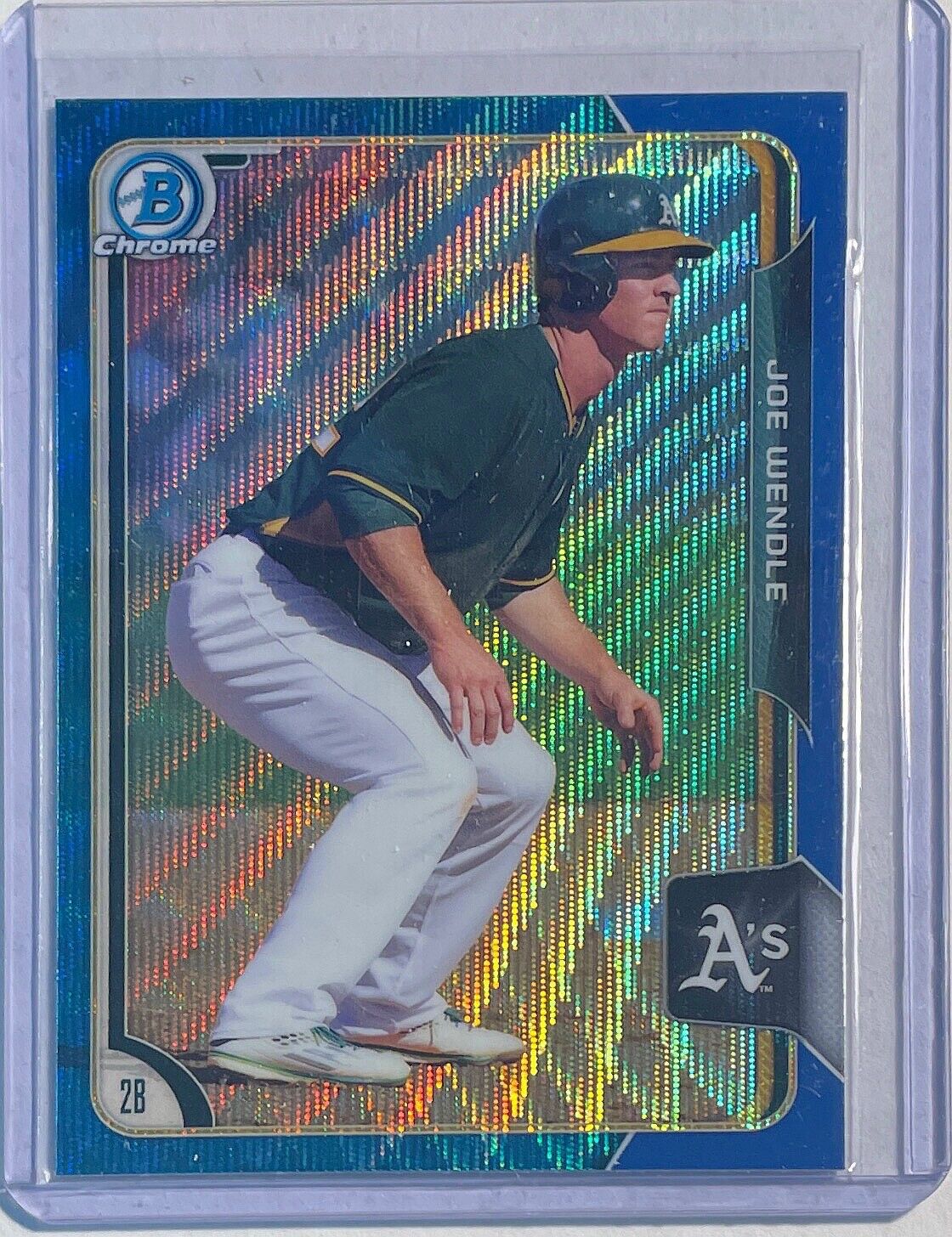 JOE JOEY WENDLE 2015 BOWMAN CHROME PROSPECT BLUE WAVE REFRACTOR #BCP174