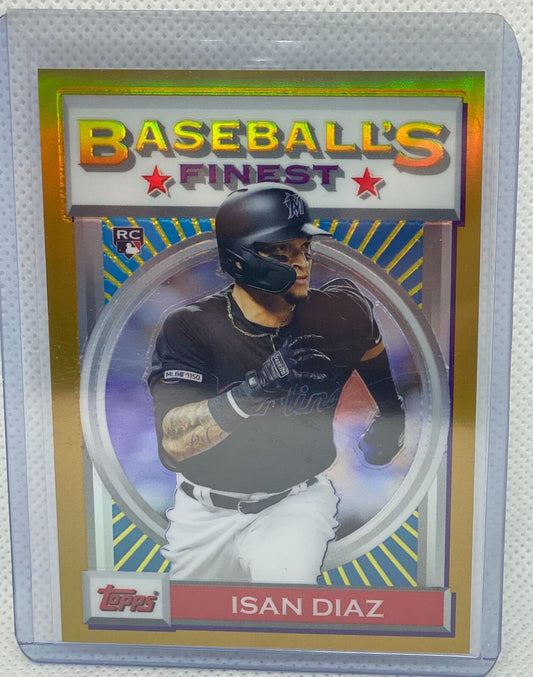 ISAN DIAZ 2020 TOPPS BASEBALL'S FINEST FLASHBACKS GOLD REFRACTOR RC #D 46/50