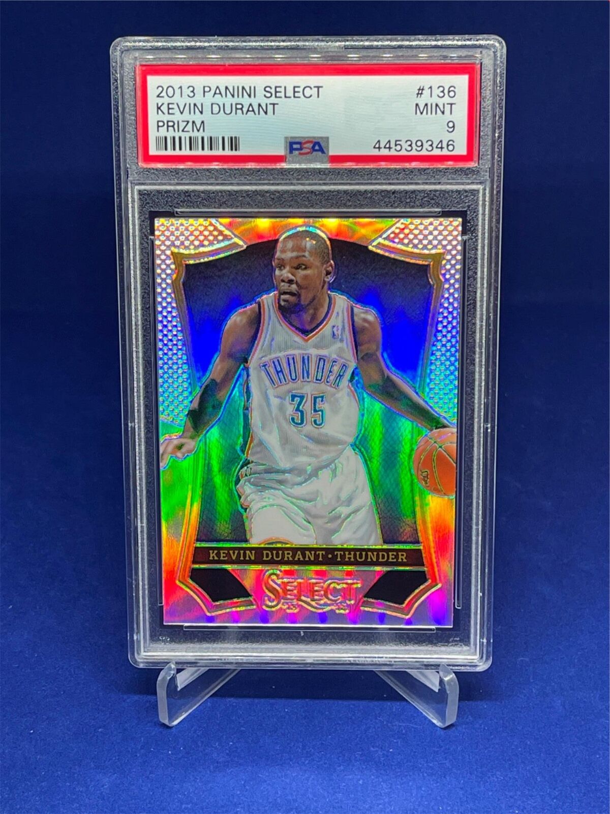 KEVIN DURANT 2013-14 PANINI SELECT SILVER PRIZM #136 PSA 9 MINT