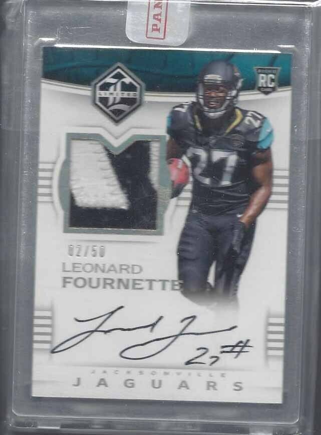 LEONARD FOURNETTE 2017 LIMITED SILVER HOLO RPA ROOKIE PATCH AUTO RC #D 2/50