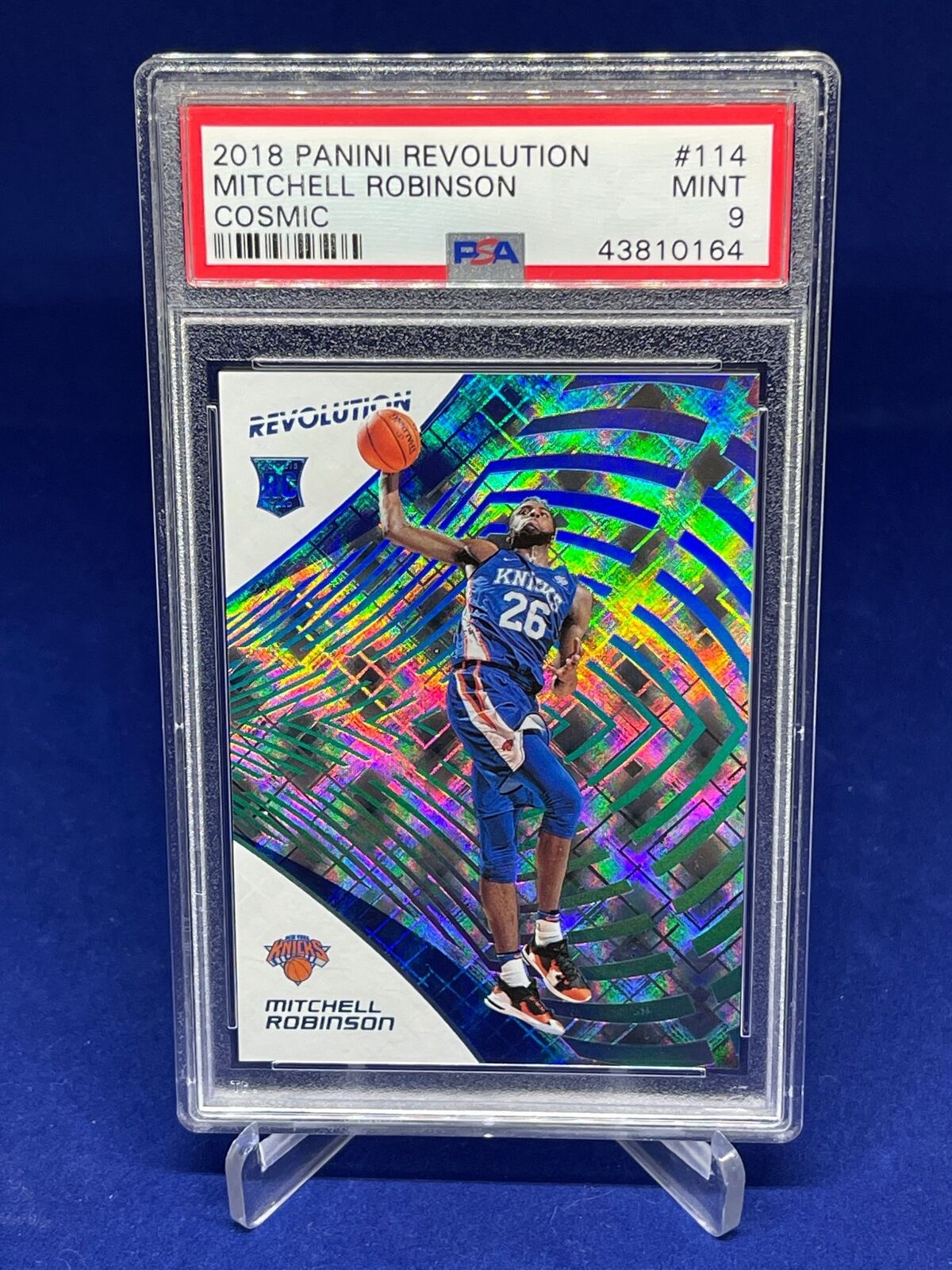 MITCHELL ROBINSON 2018-19 PANINI REVOLUTION COSMIC RC #D 86/100 PSA 9 MINT