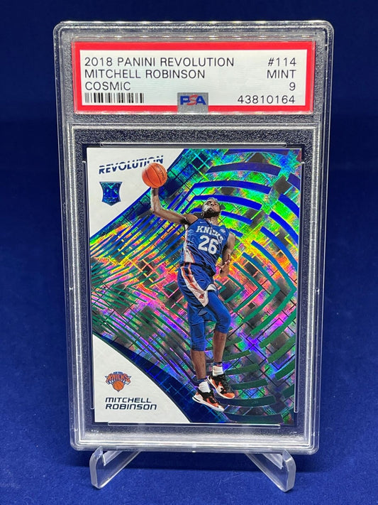 MITCHELL ROBINSON 2018-19 PANINI REVOLUTION COSMIC RC #D 86/100 PSA 9 MINT