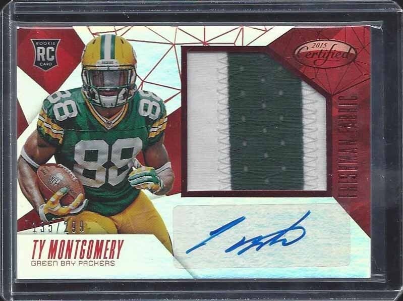 TY MONTGOMERY 2015 CERTIFIED FRESHMAN FABRIC 2 COLOR PATCH AUTO RC #D /299
