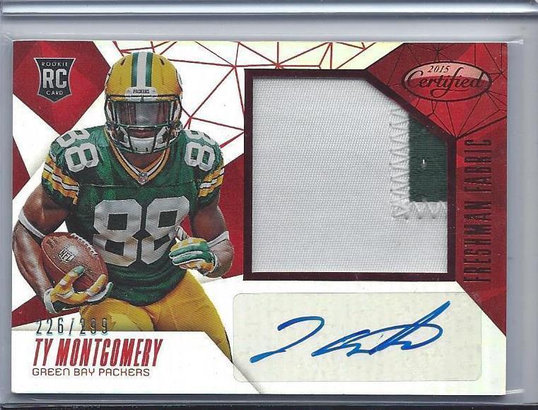 TY MONTGOMERY 2015 CERTIFIED FRESHMAN FABRIC 2 COLOR PATCH AUTO RC #D /299