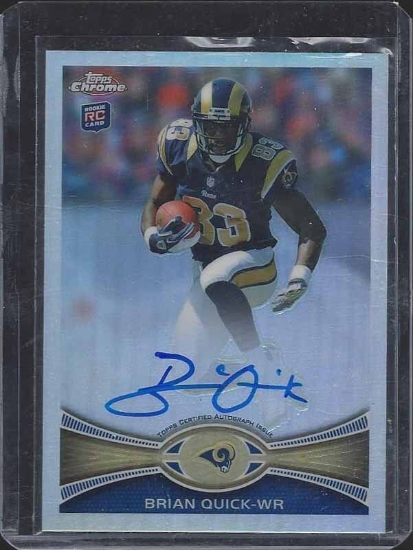 BRIAN QUICK 2012 TOPPS CHROME REFRACTOR RAMS ROOKIE AUTO RC #D 34/178