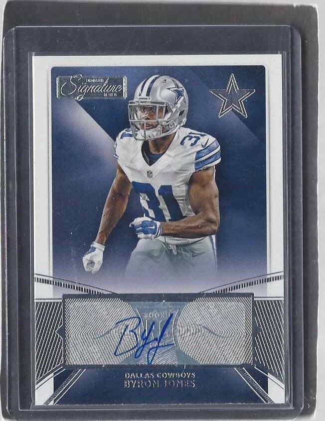 BYRON JONES 2015 PANINI DONRUSS SIGNATURE SERIES COWBOYS ROOKIE AUTO RC #445