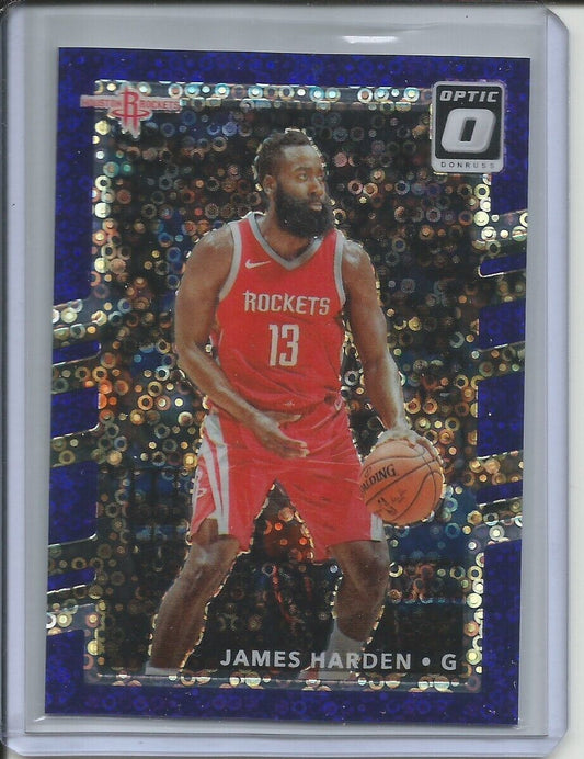 JAMES HARDEN 2017-18 DONRUSS OPTIC FAST BREAK BLUE HOLO PRIZM #D 6/155