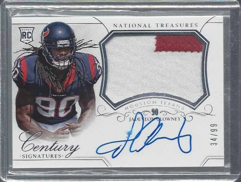 JADEVEON CLOWNEY 2017 NATIONAL TREASURES RPA ROOKIE JUMBO PATCH AUTO RC /99