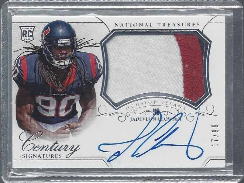JADEVEON CLOWNEY 2017 NATIONAL TREASURES RPA ROOKIE JUMBO PATCH AUTO RC /99