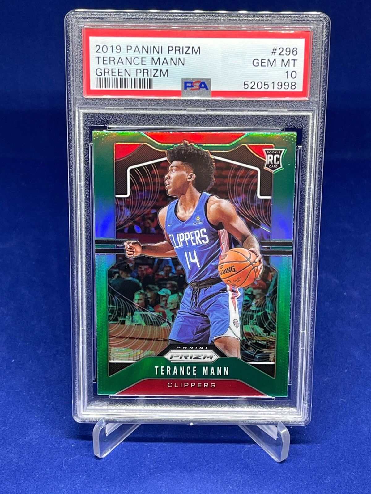 TERANCE MANN 2019-20 PANINI PRIZM GREEN PRIZMS ROOKIE RC #296 PSA 10 GEM MINT
