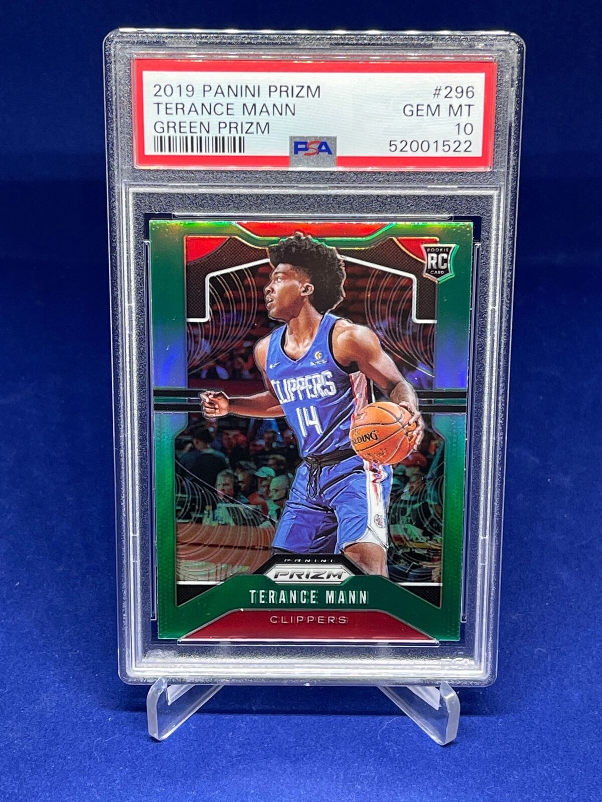 TERANCE MANN 2019-20 PANINI PRIZM GREEN PRIZMS ROOKIE RC #296 PSA 10 GEM MINT