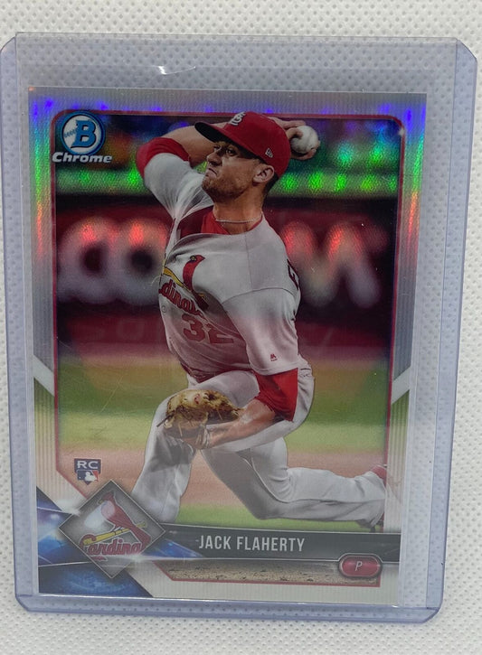 JACK FLAHERTY 2018 BOWMAN CHROME ROOKIE REFRACTOR RC #D 266/499