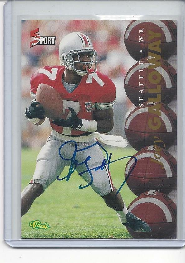 JOEY GALLOWAY 1995 CLASSIC 5 SPORT ON CARD OHIO STATE ROOKIE AUTO RC