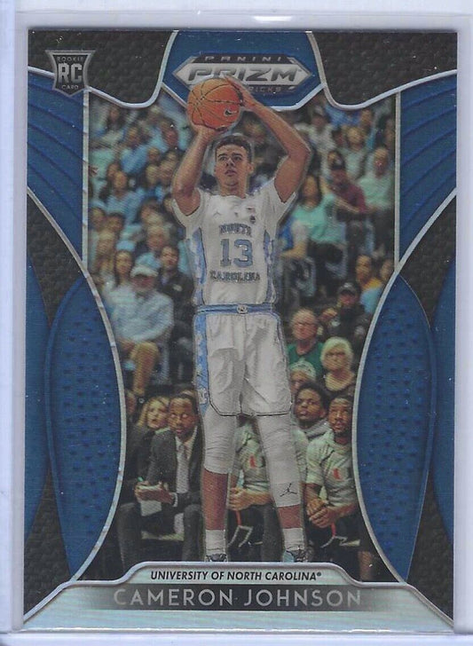 CAMERON JOHNSON 2019-20 PANINI PRIZM DRAFT PICKS BLUE PRIZM VARIATION RC #13
