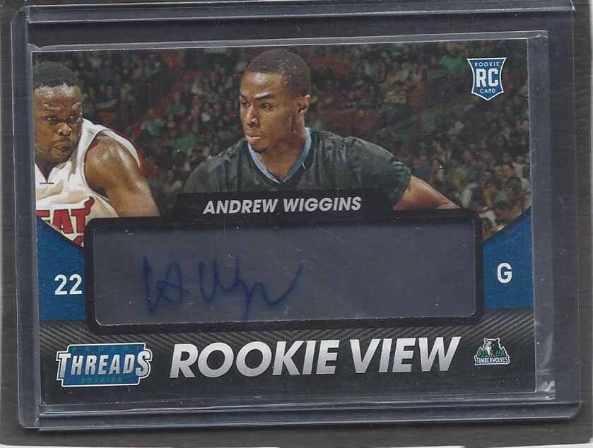 ANDREW WIGGINGS 2014-15 THREADS ROOKIE VIEW ON CARD ROOKIE AUTO RC #20