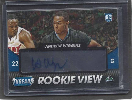 ANDREW WIGGINGS 2014-15 THREADS ROOKIE VIEW ON CARD ROOKIE AUTO RC #20