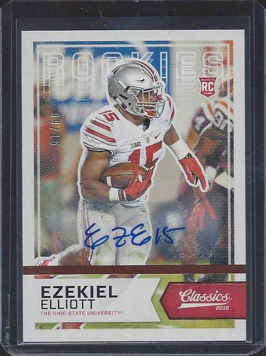 EZEKIEL ELLIOTT 2016 CLASSICS BRONZE COWBOYS OHIO STATE ROOKIE AUTO RC #D 9/15