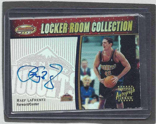 RAEF LAFRENTZ 2001 BOWMAN'S BEST LOCKER ROOM COLLECTION ON CARD NUGGETS AUTO